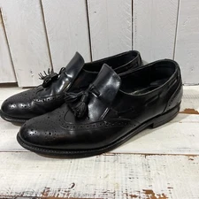 Executive Imperials Black Wing Tip Shoes Size 8.5 D Made In USA