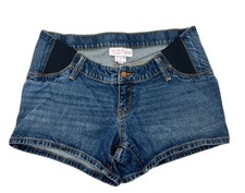 Isabel Maternity Midi Short Size 4 Jean Shorts Elastic Band Stretchy Waist