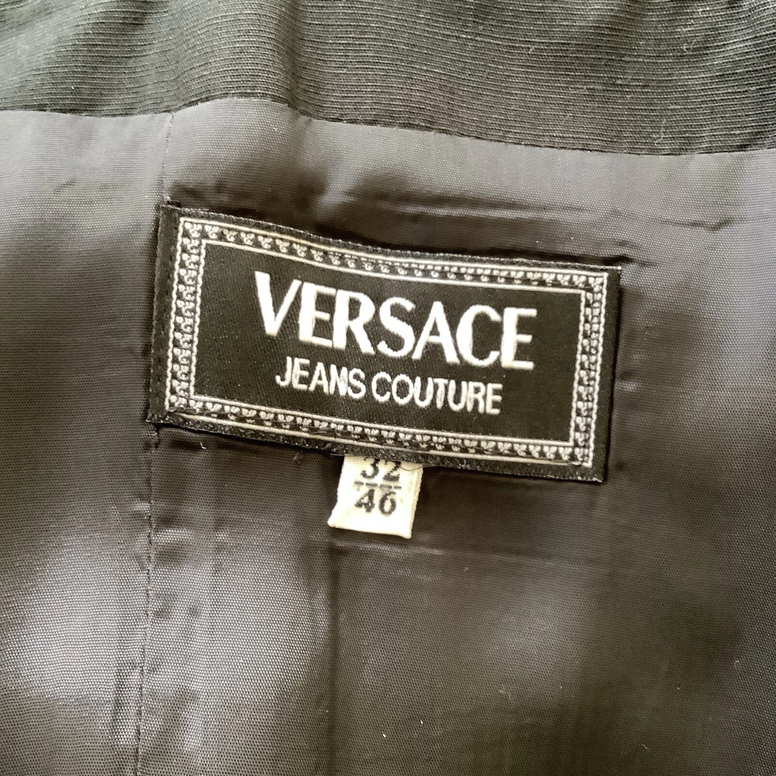 Abito vintage Versace Couture Italia vintage anni 90 Y2K nero con spalline 46 12 14