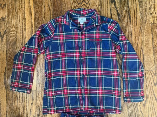 Petite Plume Windsor Plaid Pajamas Navy and Red Tartan Youth 14 - Picture 1 of 4