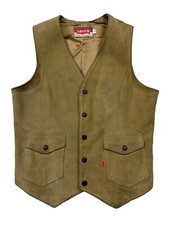 RARE ORANGE TAB Vintage 60s 70s Levis Tan Suede Western Vest Men's S G