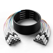 PRORECK 8-Channel 25ft Shielded Audio Snake Cable XLR Male to XLR Female PR-8 25