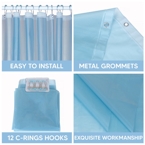Waterproof PEVA Plastic Shower Panel Bathroom Mould Proof Curtains Curtain Panel - Picture 37 of 40
