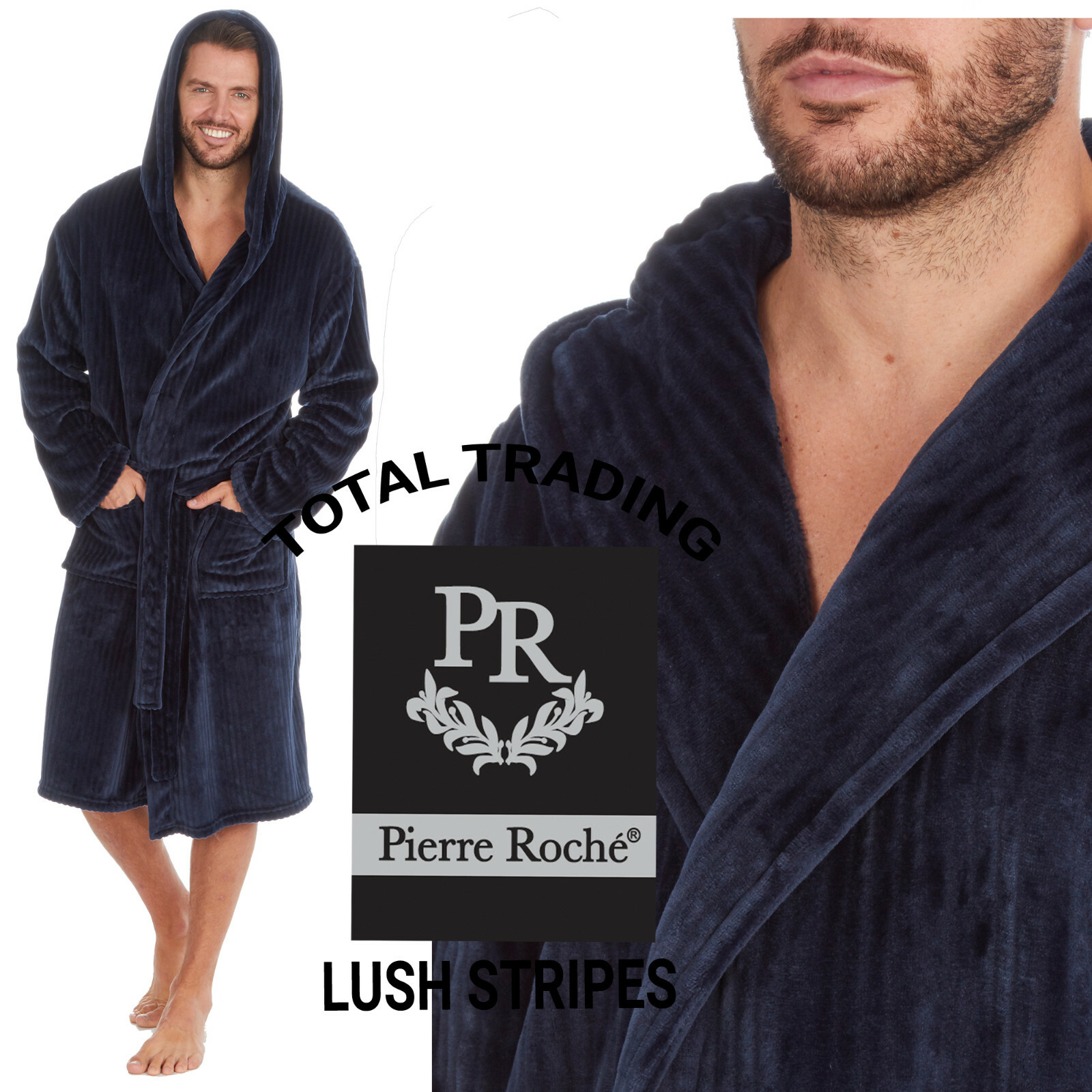 Mens GENTS Dressing Gown Suggle Fleece Hooded Lounge ROBE EXTRA WARM
