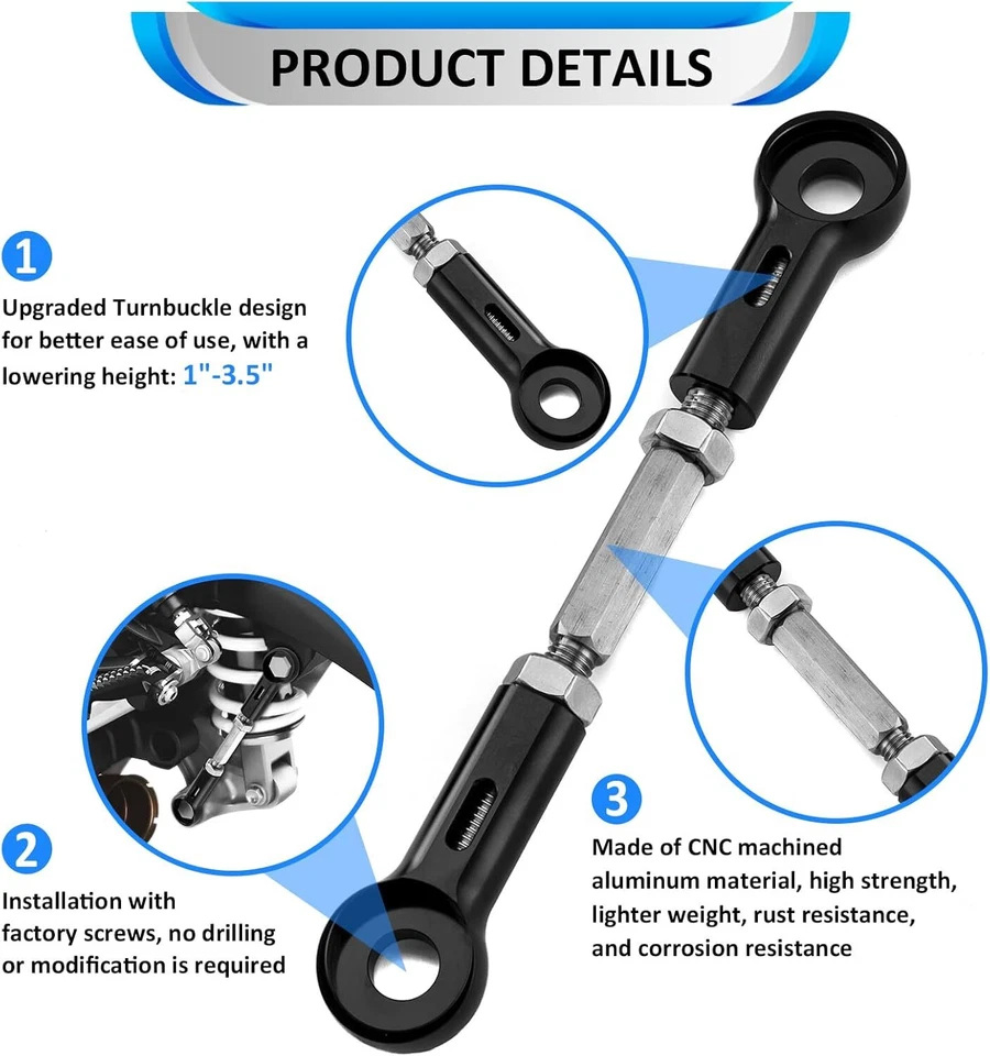 Lowering Link 01 - 05 Suzuki GSXR 600 750 & 01 - 06 1000 CNC Billet Aluminum USA Foto 3 de 4