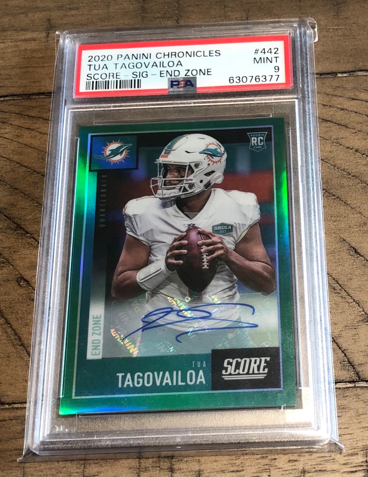 Tua Tagovailoa Panini Chronicles Score #442 Signature-End Zone