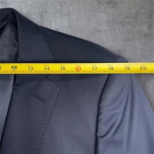 JOSEPH FEISS Mens Navy Blazer 40R WOOL Sport Coat Two Button Jacket - Picture 10 of 12