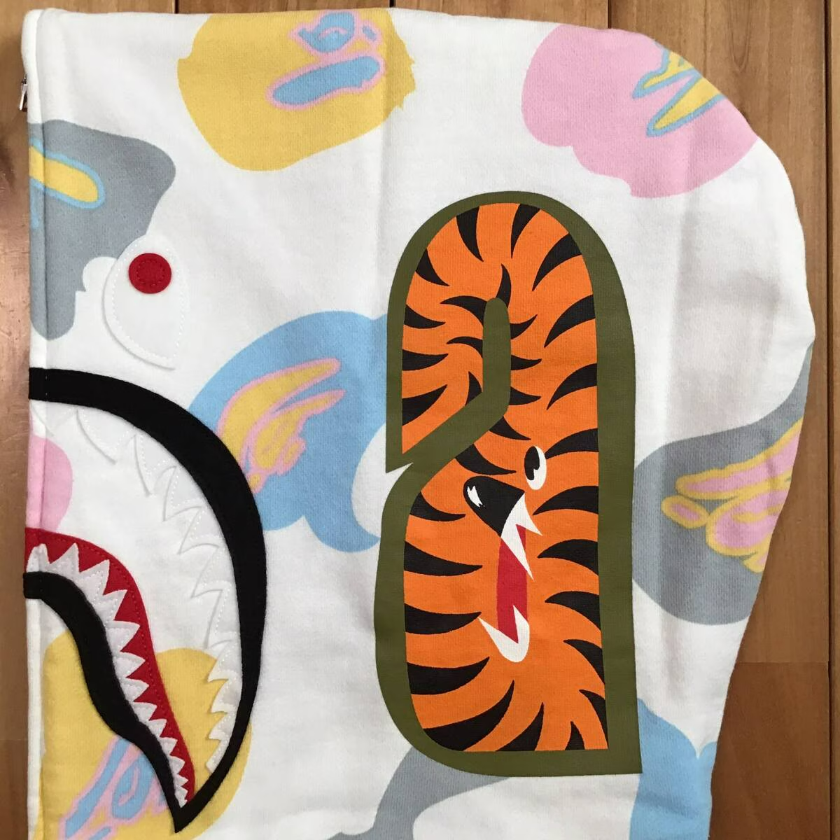 BAPE Def camo shark full zip hoodie White A Bathing Ape Size XL | eBay