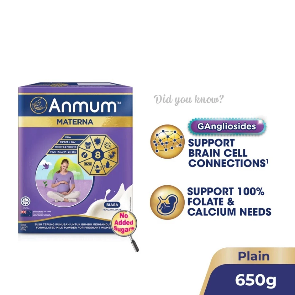 2 X Anmum Materna 650g Leche Para Mujer Embarazada Sabor Original + DHL EXPRESS Foto 2 de 4