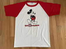 Vtg MICKEY MOUSE Disney Ringer T-Shirt Size L  RARE 