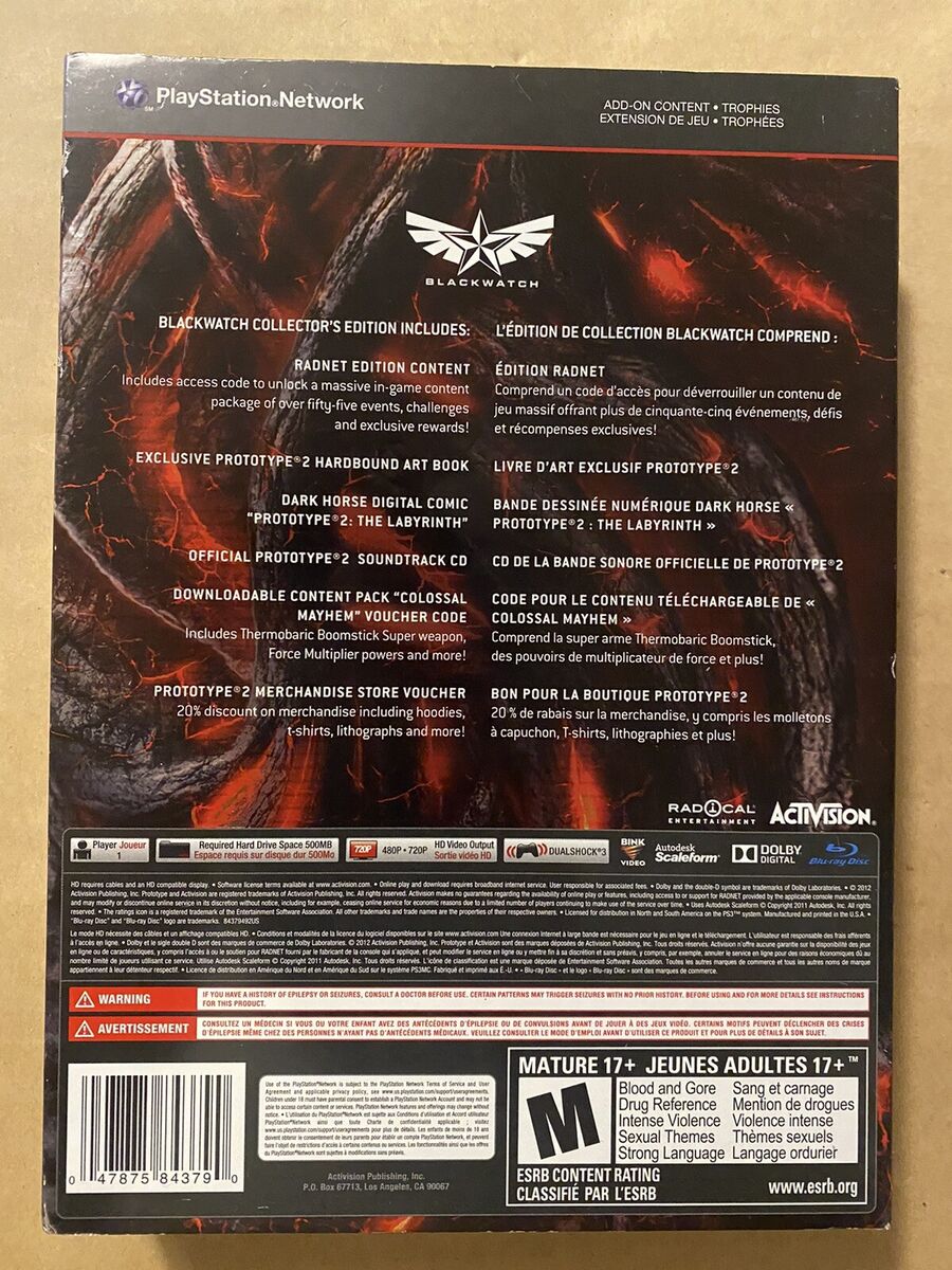 Prototype 2 -- Blackwatch Collector's Edition (Sony PlayStation 3, 2012) Tested 47875843790 | eBay Prototype 2 -- Blackwatch Collector's Edition (Sony PlayStation 3, 2012) Tested 47875843790 | eBay
