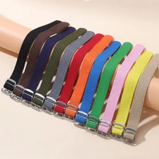 Solid Color Belen One Piece Nylon Woven Watch Band Twist Weave 14/16/18/20/22mm