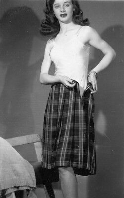 Vintage 1930s Photo School Girl Sexy Pin Up Undressing Naughty Ris