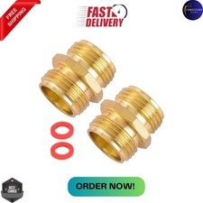 Garden Hose Connector, Male to Male Hose Adapter, 2 Pack 3/4 Inch Brass Water Ho