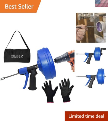 #ad Power or Manual Use 35FT Auger Drain Cleaning Tool for Home DIY Enthusiasts $104.95