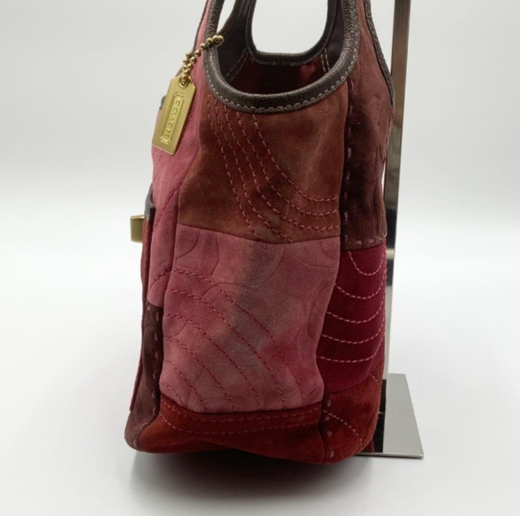 Coach Hobo Patchwork Suede Multicolor Shoulder Ba… - image 3