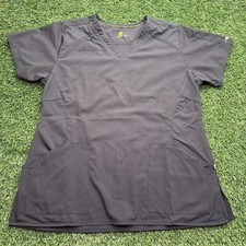 Carhartt Force Liberty Twill Scrub Top Womens Large L Black Nurse Medical