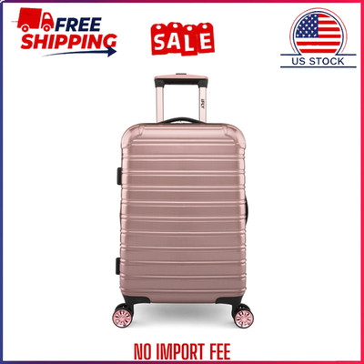 iFLY Hardside Fibertech Carry On Luggage 20'' Rose Gold w/ Gray Interior