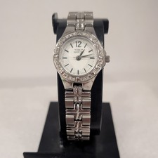 Invicta Ladies 0126 Fashion Pave Silver Tone Quartz Analog 21mm Watch 5 3/4"