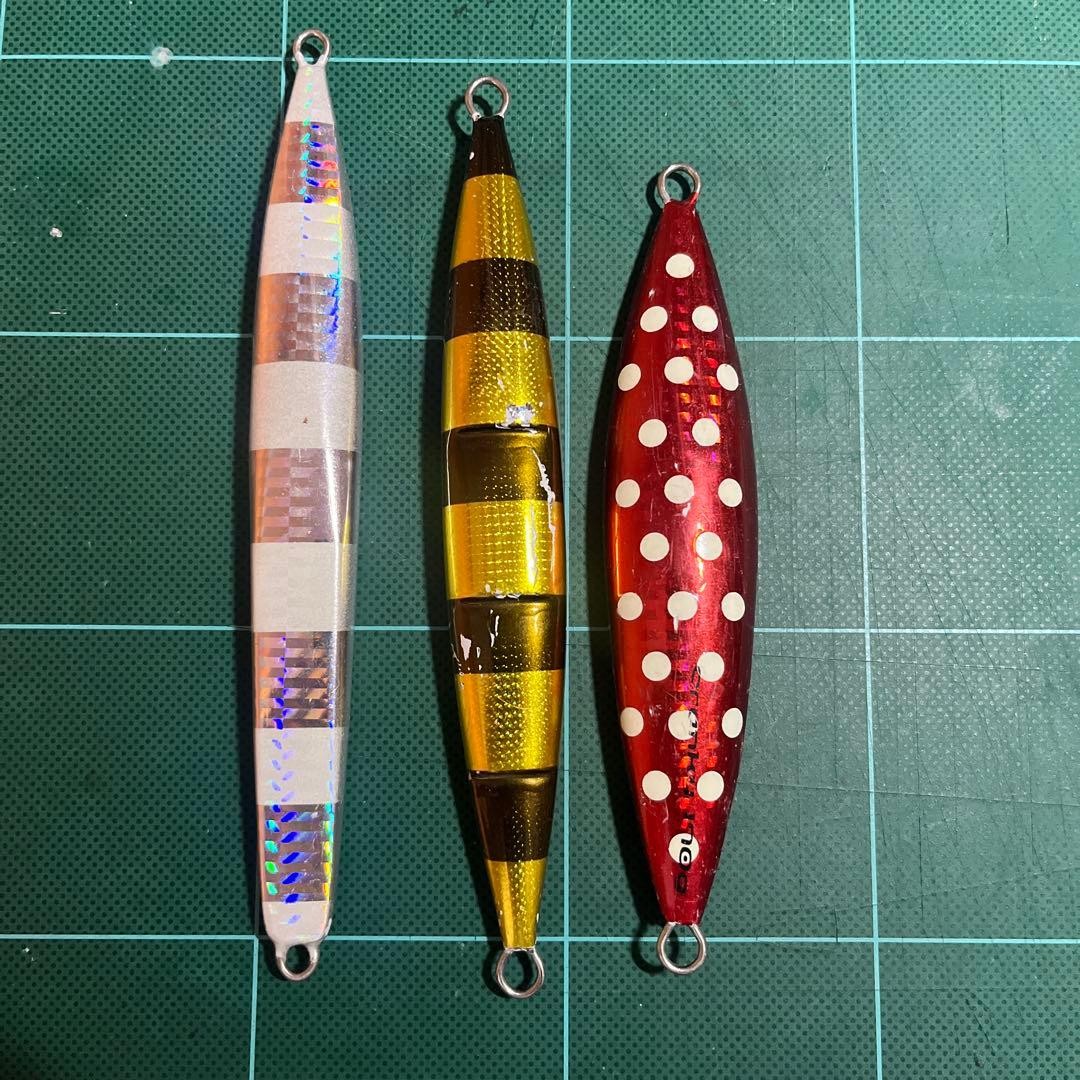 SEAFLOORCONTROL Metal Jig Fishing Lure Set 170g/180g, 3pcs, Used - Image 2