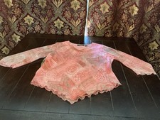 Polyester Chiffon Flower Sequined Caftan Kaftan Top, 33” Long, 50” Bust,