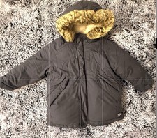 Zara Full Zip Black Long Sleeve Puffer Hooded Winter Jacket Kid's Size 3-4