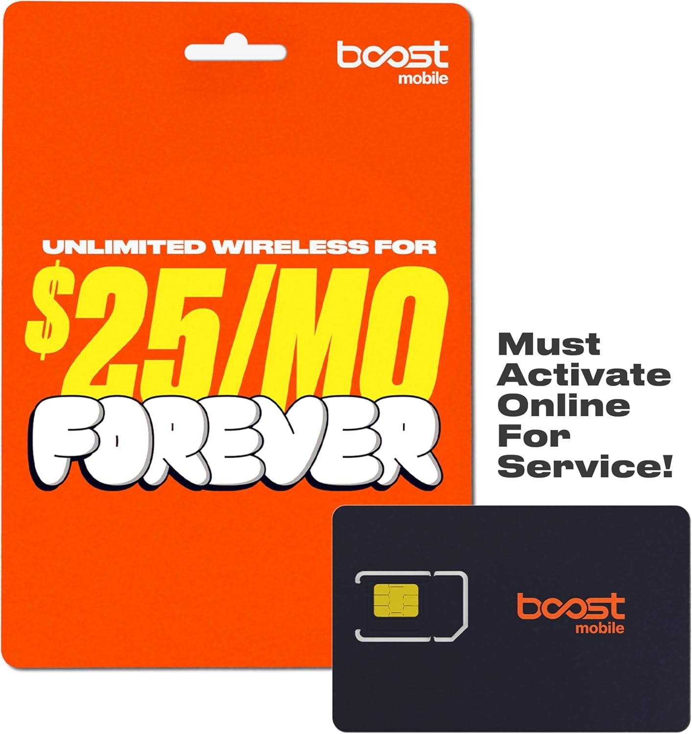 Boost Mobile SIM Kit | $25/Mo. Forever Unlimited Plan with A
