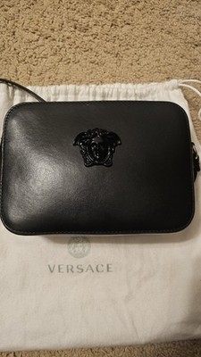 Versace Medusa Black Crossbody Bag Gold/ Black VINTAGE MINT