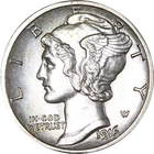 1916-S Mercury Dime - Split Bands