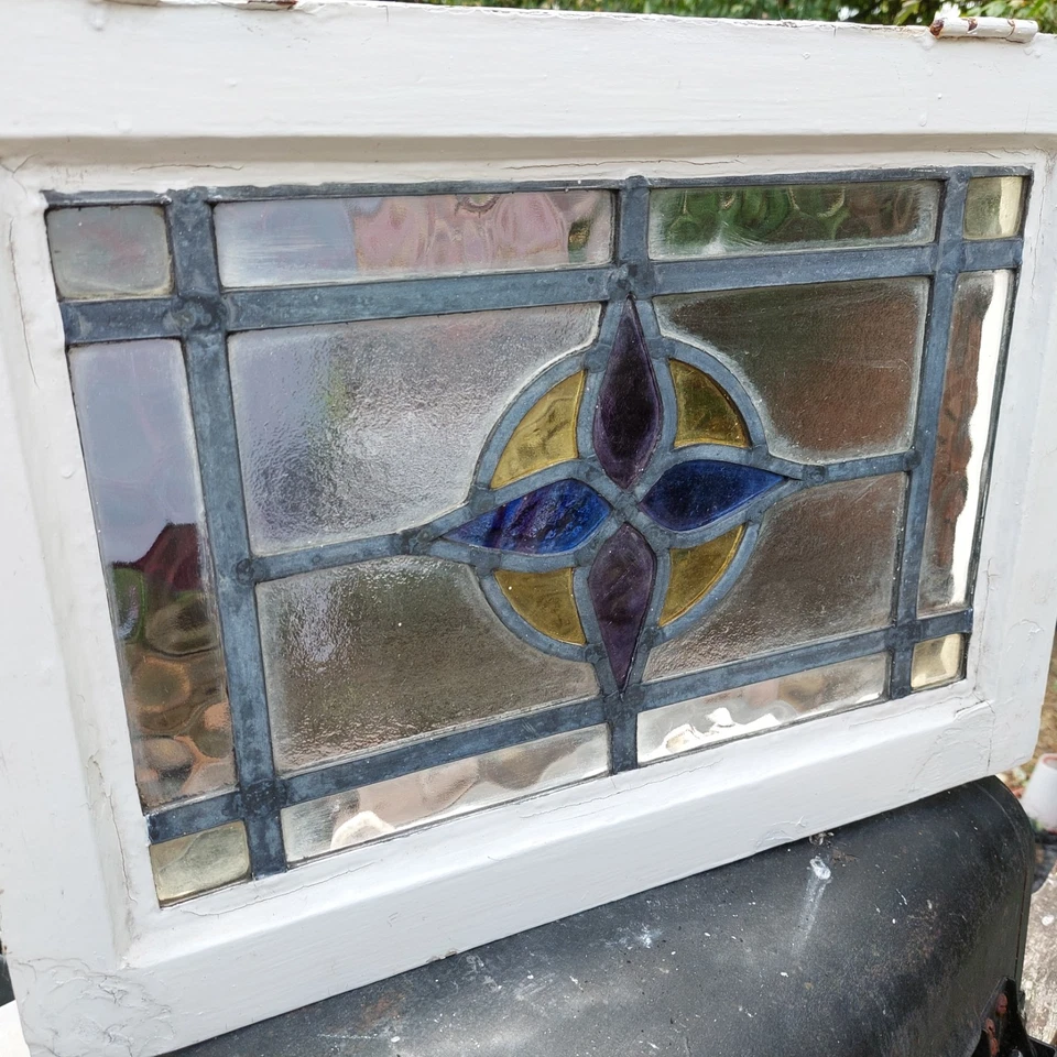 Matched Pair of 1930s Leaded Skylight Panels – Art Deco Charm in VGC - Image 2 of 4