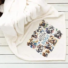 Fleece Blanket 50x60 Life Is Better With Dogs Theme Custom Photo Throw Blanket