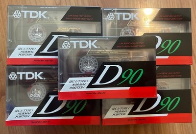 25 TDK D90 Blank Audio Cassette Tapes High Output IEC I Type 1 New Sealed