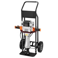 2100W Demolition Hammer: 1650 BPM, Shock-Absorbing, 4 Chisels, Cart