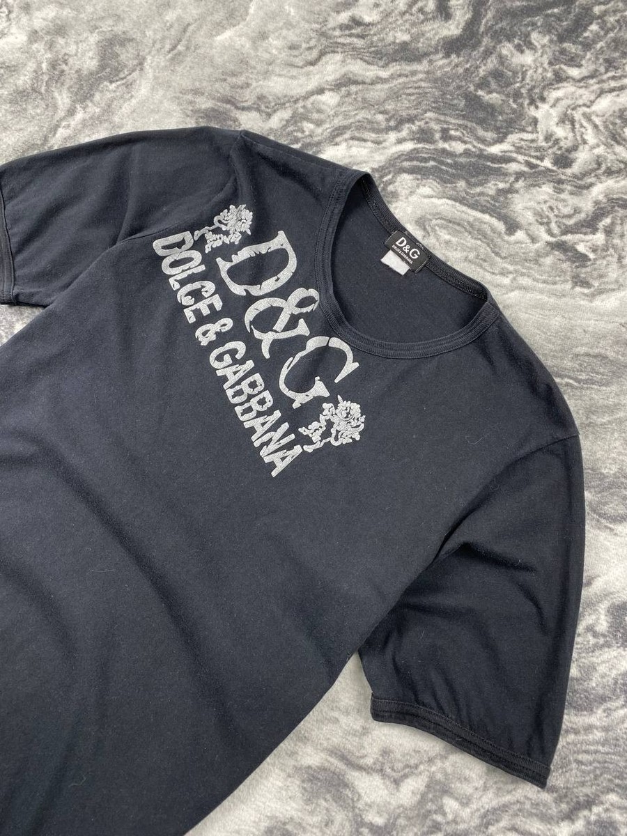 Vintage Dolce Gabbana Big Logo T Shirt DG Men Size M Black | eBay