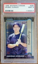 Erubiel Durazo 1999 Bowman Chrome #380 PSA Mint 9 Rookie Card RC. rookie card picture