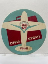 Cyprus Airways Luggage Label Travel Decal Vintage Airline Ephemera