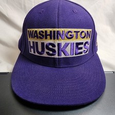 Washington Huskies Adidas Fitted Hat Large Spellout