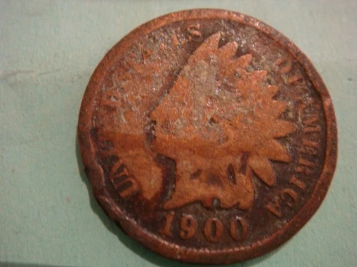 1900 Indian Head Penny IHP worn album filler - actual coin in photo