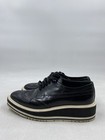 Prada Black Leather Wingtip Brogue Platform Shoes W 5.5 — photo 1