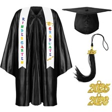 2025 Year Preschool and Kindergarten Graduation Gown Cap Tassel Set with 2025...