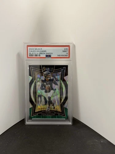 2024 Panini Select - Caleb Williams #25 Black & Green Shock Prizm (RC) PSA 9