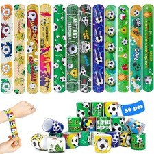 36 PCS Slap Bracelets Blank Snap Bracelets Slap Bands Wristbands Snap Soccer