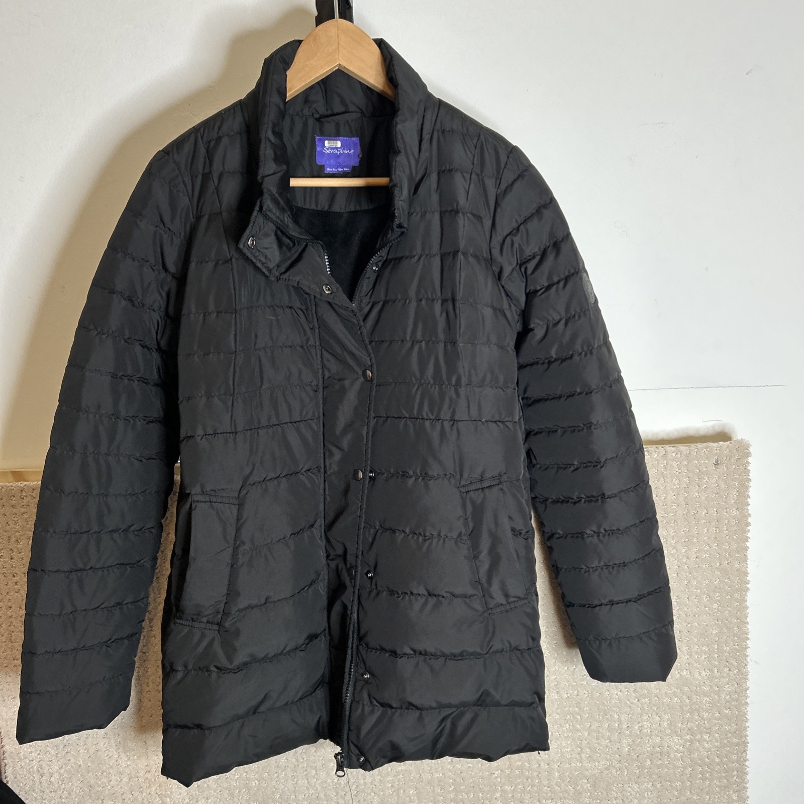 Seraphine Maternity Down Puffer Jacket Black Sz 6… - image 1