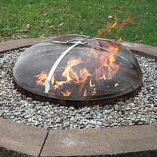 36 in Round Stainless Steel Fire Pit Spark Screen by Sunnydaze