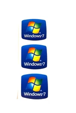 3 x Windows  7 Operating System OS Laptop/PC Sticker Badge Decal  18mm x 18mm