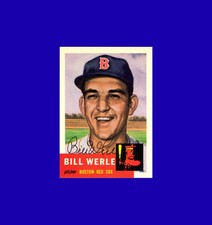 Bill Werle 1991 Topps Archives 1953 Topps #170 - Red Sox - Signed AUTO