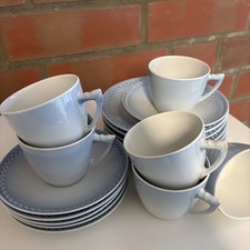 BING & GRÖNDAHL - 6 Kaffeegedecke Durchbruch 305 hellblau B&G