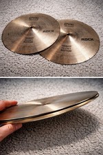 Paiste 2002 14  Rock Hi Hat Cymbals Pair Heavy Top Bottom Switzerland Drums