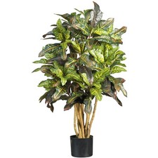 3' Croton Silk Artificial Realistic Fake Plant Tree