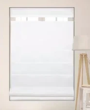 Cloud White Cordless TopDown BottomUp Light-Filtering Fabric Roman Shade 30.5x72